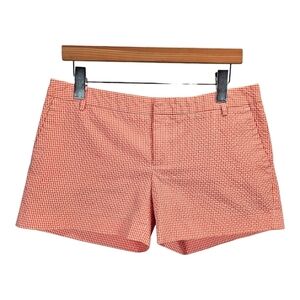 Zara Orange Gingham Seersucker Shorts Large Cotton Spring Summer Coastal Preppy